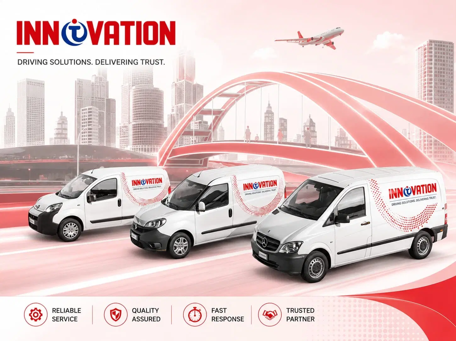 Innovation Nexus service vans — reliable service, quality assured, fast response, trusted partner